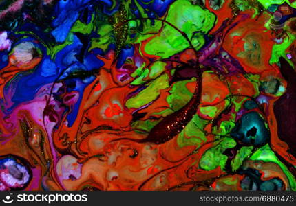 Colorful blots. Abstract background. Marble texture. Acrylic colors.