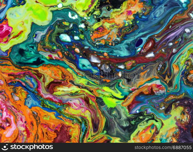 Colorful blots. Abstract background. Marble texture. Acrylic colors.