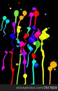 colorful blots on a black background