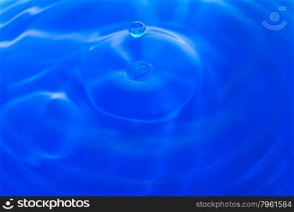 Colorful blue water droplet, fresh background abstract