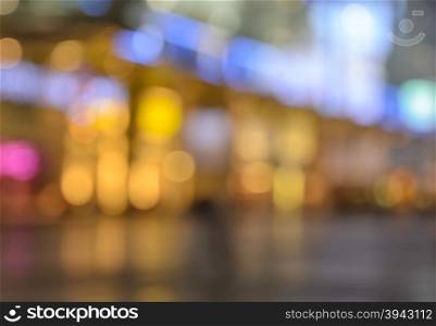 Colorful bokeh background of city lights illuminated at night