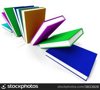 Colorful Books On A Shelf Shows Learning Or Education. Colorful Books On A Shelf Showing Learning Or Education