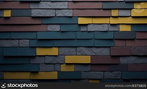 colorful brick wall realistic 3d illustration, concept, abstract high quality colorful background