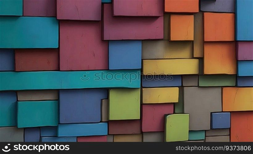 colorful brick wall realistic 3d illustration, concept, abstract high quality colorful background5