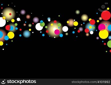 Colorful bubble wave with black background and blank space