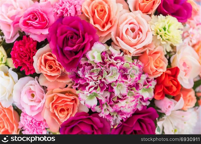Colorful bunch of artificial flower.