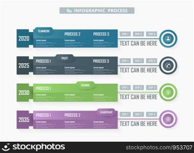 Colorful business infographic process background.