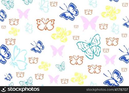colorful butterfly endless pattern illustration