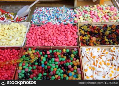 Colorful candy at a French market