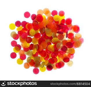 Colorful candy faces on a white background