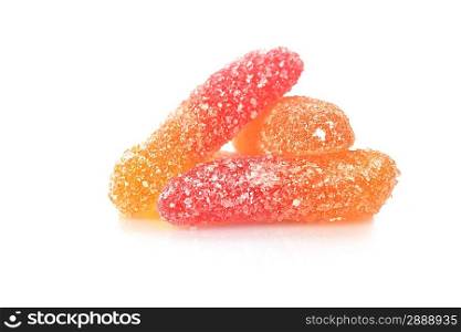 colorful candy jelly in sugar, isolated