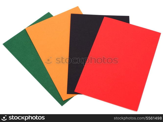 colorful cards isolated on white background