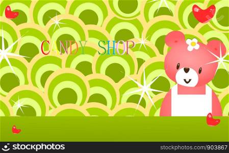 Colorful cartoon bear vector illustration