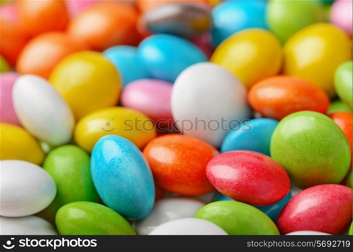 Colorful chocolate candies isolated on white