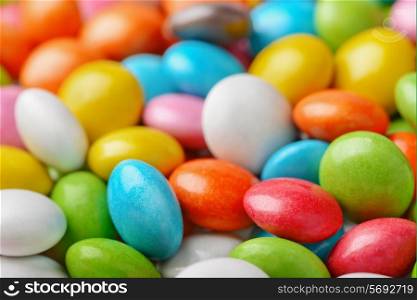 Colorful chocolate candies isolated on white