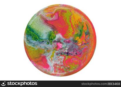 Colorful circle blots. Abstract background. Marble texture. Acrylic colors.
