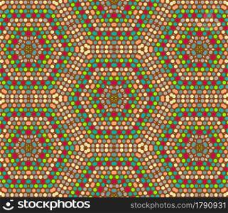 Colorful circles dots network texture seamless pattern
