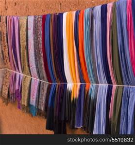 Colorful clothes for sale, Ouarzazate, Morocco