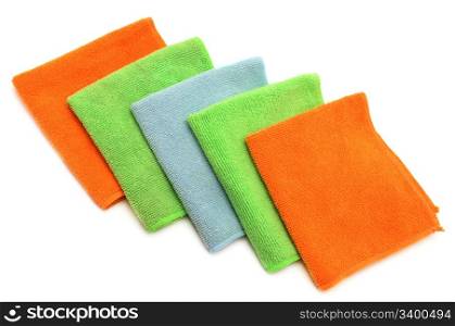 Colorful cloths microfiber isolated on a white background.