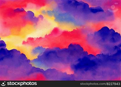 Colorful clouds seamless textile pattern 3d illustrated