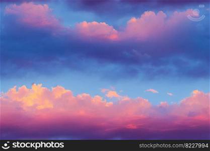 Colorful clouds seamless textile pattern 3d illustrated