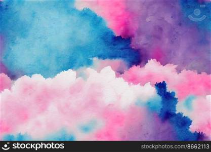 Colorful Clouds seamless textile pattern 3d illustrated