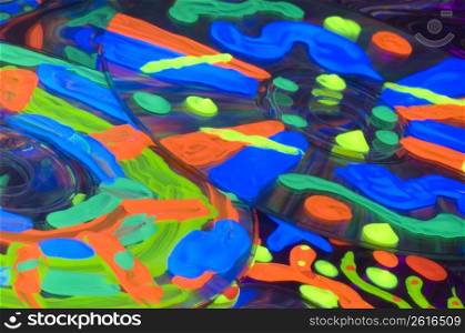 Colorful compact discs, close-up