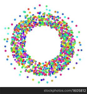 Colorful Confetti Frame Icon Isolated on White Background.. Colorful Confetti Frame Icon Isolated on White Background