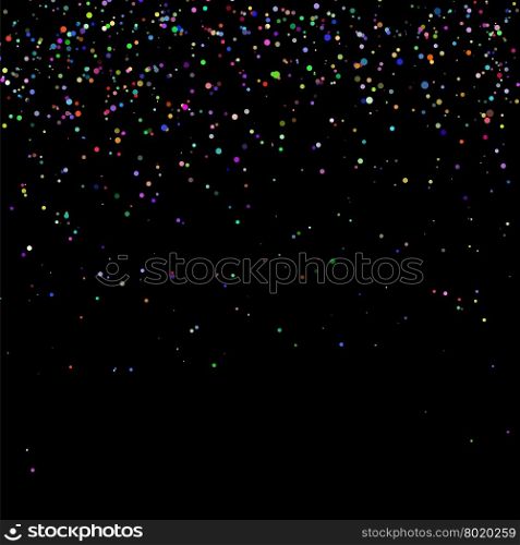 Colorful Confetti Isolated on Black Background. Abstract Colored Parts.. Colorful Confetti Isolated on Black Background
