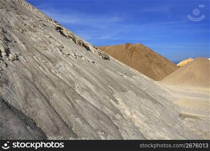 colorful construction sand mound quarry variety sands