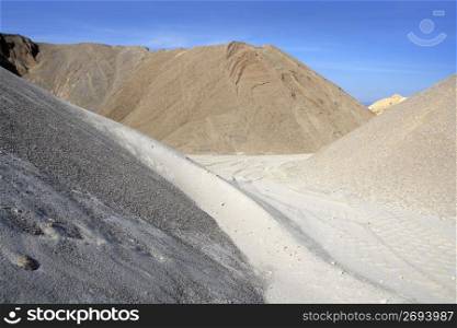 colorful construction sand mound quarry variety sands