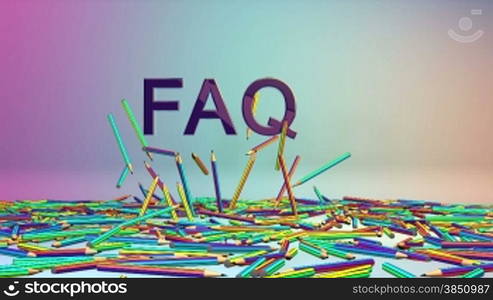 Colorful Crayons and FAQ text