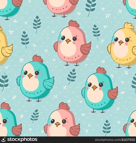 Colorful cute bird seamless pattern. Cute background for textile print, wrapping paper.Cute bird illustration. Funny childish seamless pattern.. Colorful cute bird seamless pattern. Cute background for textile print, wrapping paper. Funny childish seamless pattern
