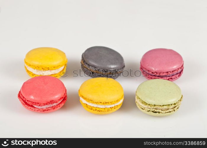 Colorful delicious macarons, typical french pastries