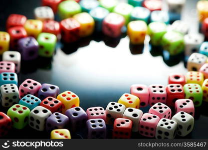 Colorful dices background