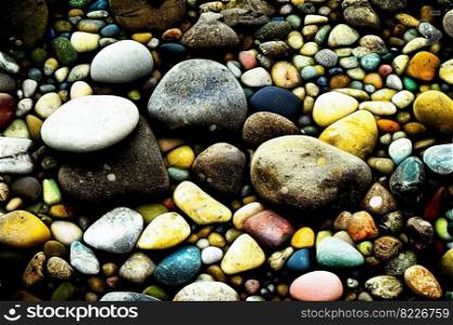 Colorful different shaped rocks 3d illustrated