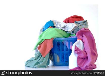 Colorful Dirty Laundry In Basket