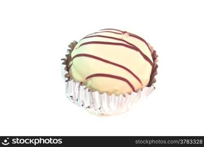 Colorful donut on white background, dessert for everybody