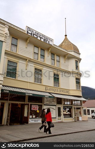 Colorful downtown Skagway Alaska