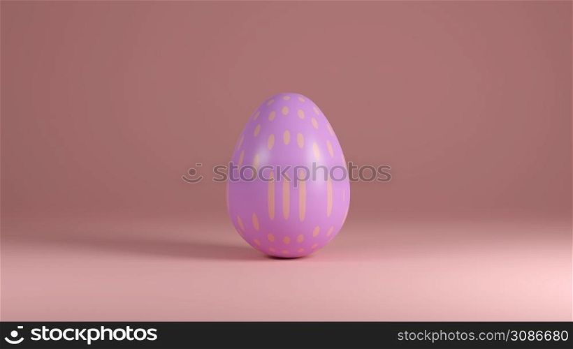 Colorful Easter egg isolated on pink background - 3D illustration