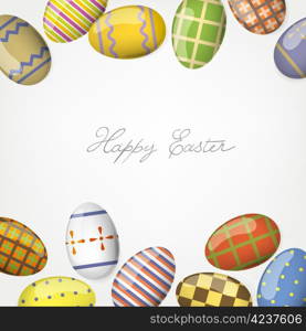 Colorful easter eggs. Frame background template.