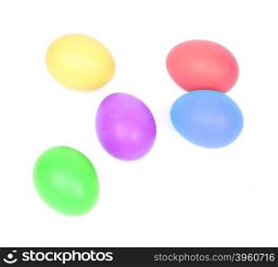 colorful easter eggs isolated on white background