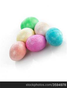 Colorful Easter Eggs On White Background
