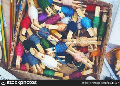 Colorful embroidery thread