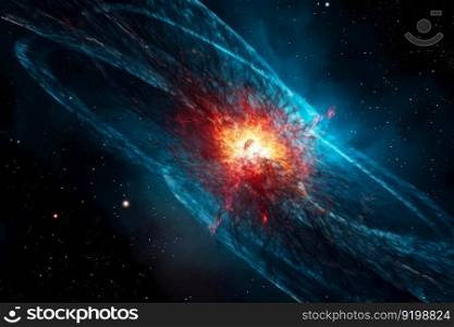 colorful energy supernova explosion in space abstract background generative ai.