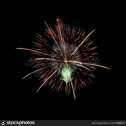 Colorful fireworks on night sky background