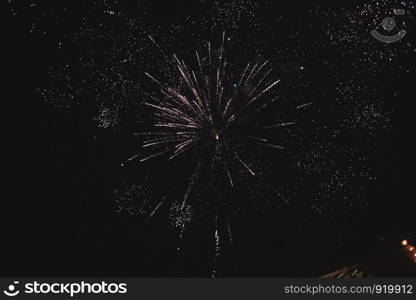 Colorful fireworks on the black sky background. Colorful fireworks on the black sky background.