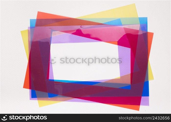 colorful frame border white backdrop