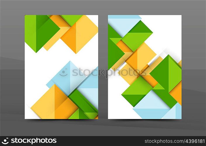 Colorful fresh business A4 cover template - flyer, brochure, book cover and annual report. Geometric design abstract background