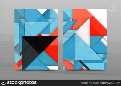 Colorful geometric A4 business print template. Brochure or annual report cover, business flyer layout, geometric abstract poster, identity illustration